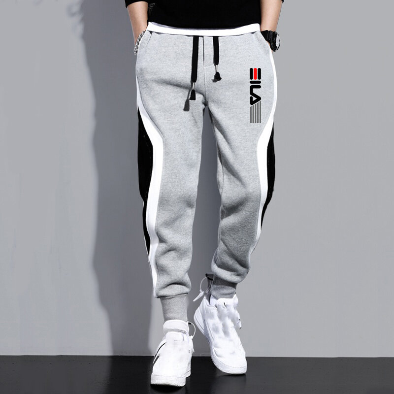 Calça de jogger solta masculina com bolso, calça esportiva casual, roupas de streetwear masculinas, moda outono
