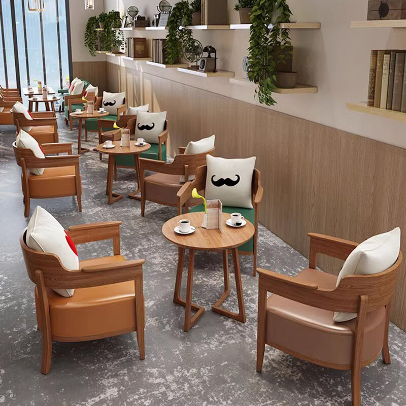 Mesas de café redondas luxuosas, sala minimalista do acento, mesas modernas do café da madeira, mesas laterais, mobília nórdica