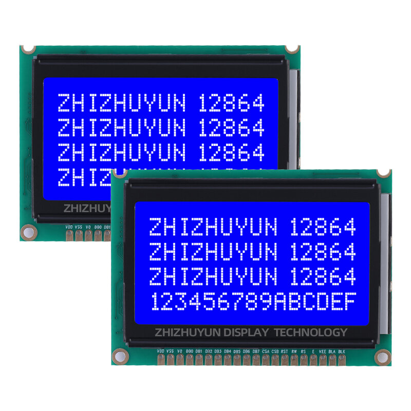 Módulo gráfico do LCD da matriz do ponto, caráteres pretos, módulo do LCM, LCD12864-D1, 128x64, KS0108