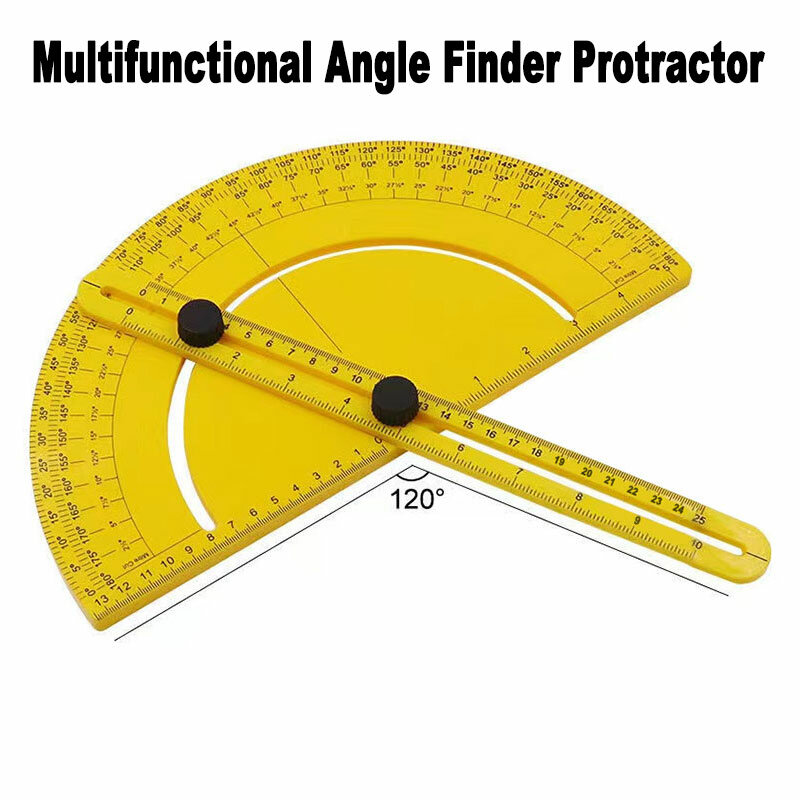 Localizador de ângulo multifuncional transferidor semicircular 180 ° de medição desenho atividade régua carpintaria arte projecto modelo de design