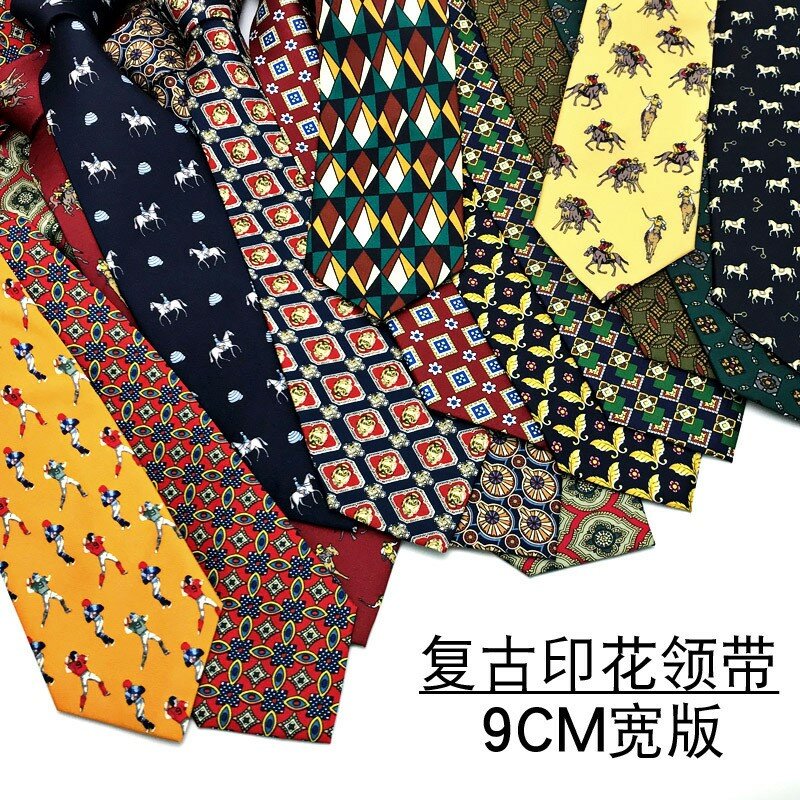 MUGIVALA Vintage 9cm Tie Modern uomo e donna abbigliamento formale Business Printed Arrow Tie per uomo accessori per abiti di personalità