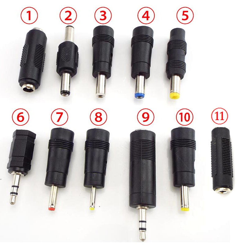 メス-オス電源アダプターコネクタ、コンバータージャックプラグ、pcタブレット、6.5mm、5.5x、2.1mm、2.5mm、3.5x1.35mm、4.0mm、2.5mm