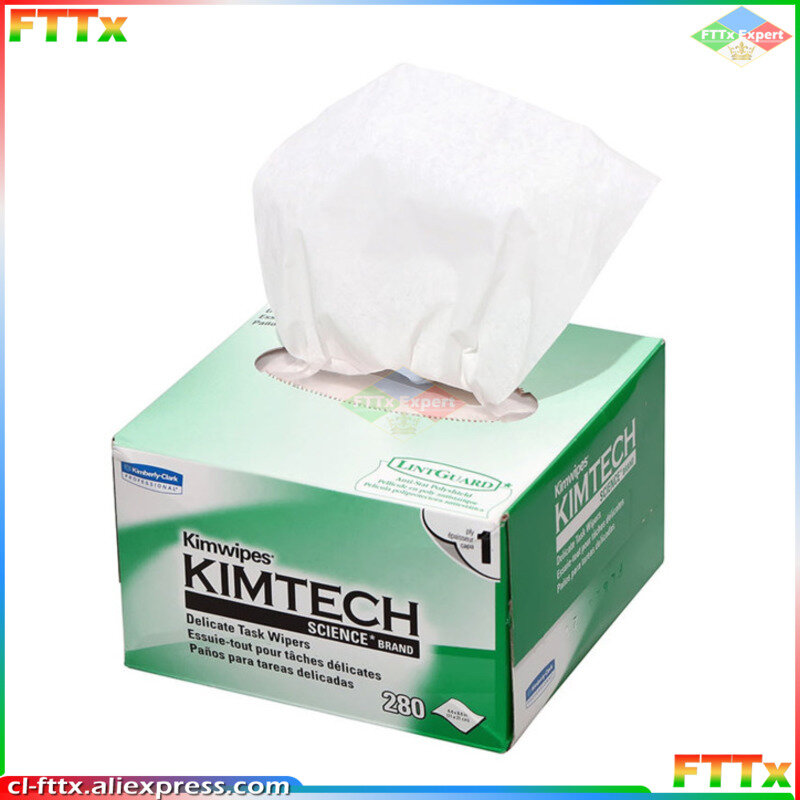 KIMTECH-Paquete de papel de limpieza de fibra kimtoallitas, papel de limpieza de fibra óptica kimperly, importación de EE. UU., 280 Bombas/caja, el mejor precio