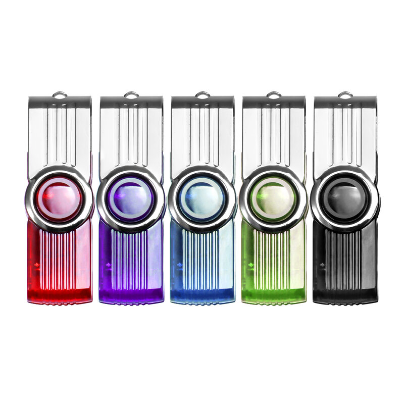 JASTER 다채로운 회전식 USB 플래시 드라이브, 무료 키 체인, 펜드라이브, 64GB 실버 클립, USB 메모리, 128GB, 32GB, 고속 U 디스크, 16GB