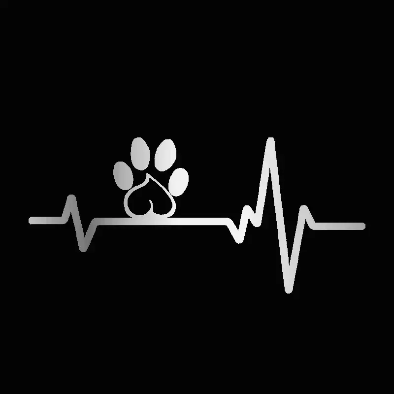 Car Stickers Fashion Funny Puppy Footprints Heartbeat Line Vinyl Decal Auto Stickers and Decals Car Styling