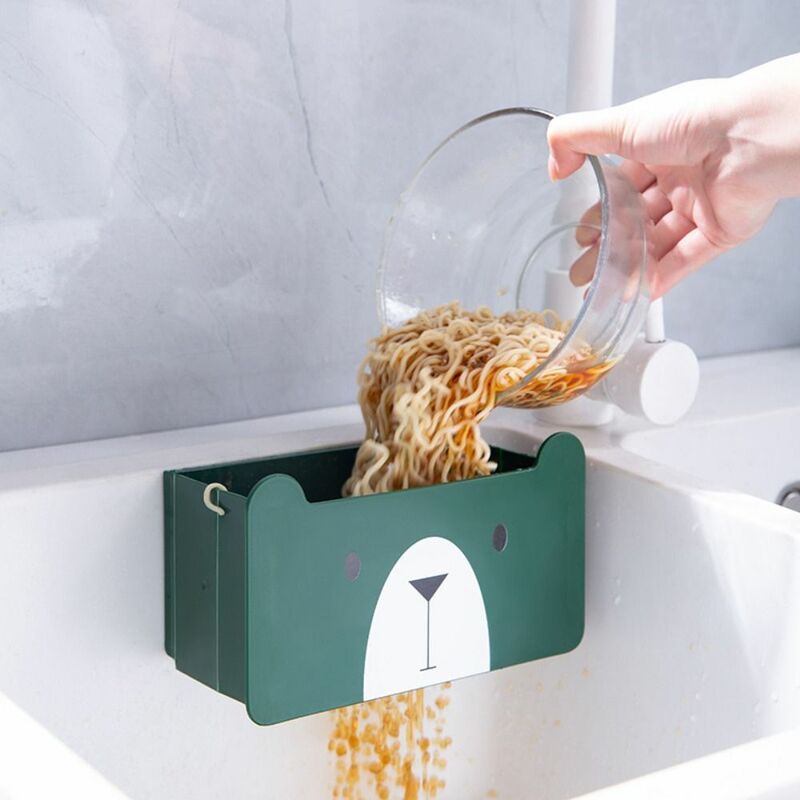 Easy Install Foldable Food Catcher Mesh Sink Strainer Basket Residue Filter Kitchen Sink Drain