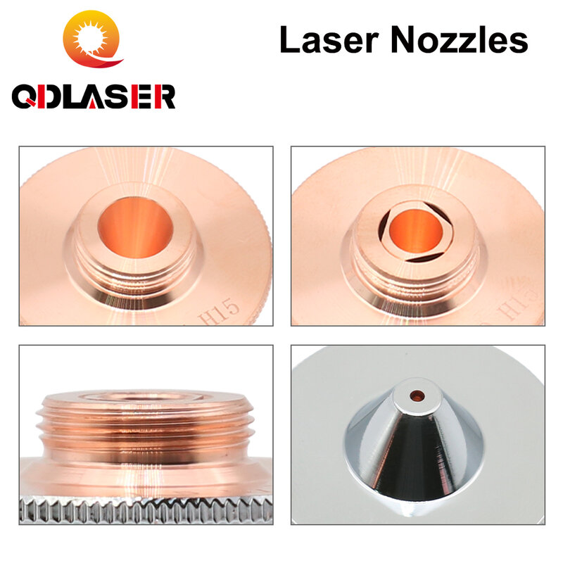 QDLASER C 타입 TQ 레이저 노즐, 커팅 헤드용, 단층 크롬 도금, 이중층 구경 0.8-5.0mm, 직경 32 H15