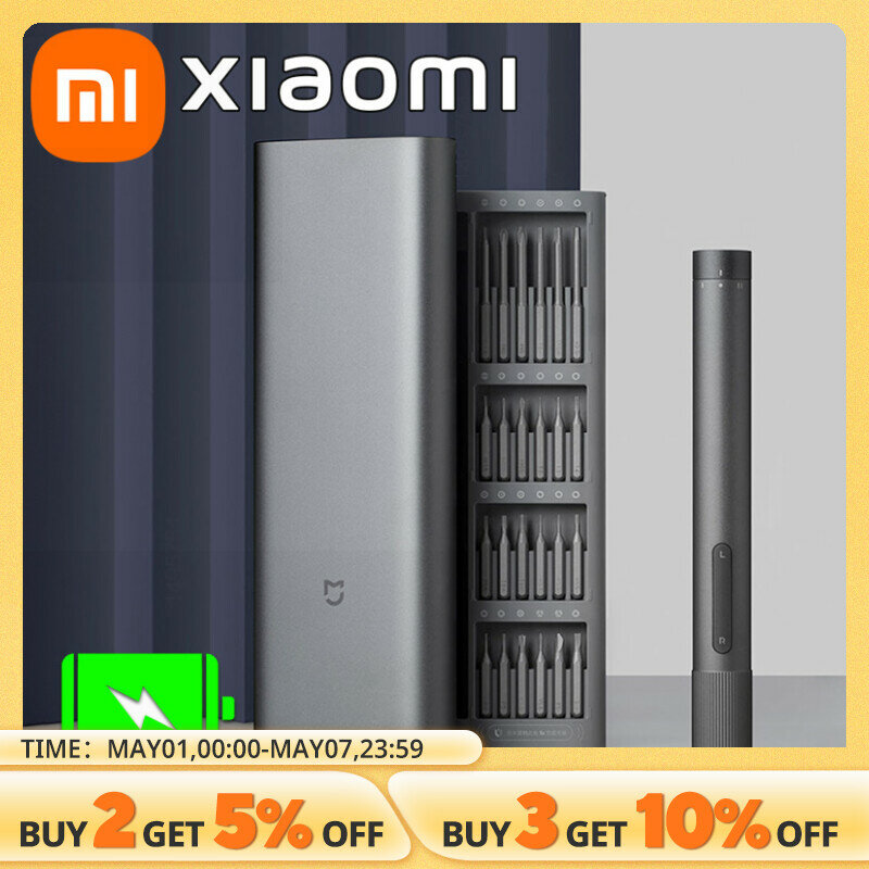 Xiaomi-Mijia Chave De Fenda Elétrica De Precisão, Kit Magnético, Cabeças De Parafuso, Conjuntos De Ferramentas Elétricas, Smart Home, PC, Reparação Do Telefone, 24 Pcs