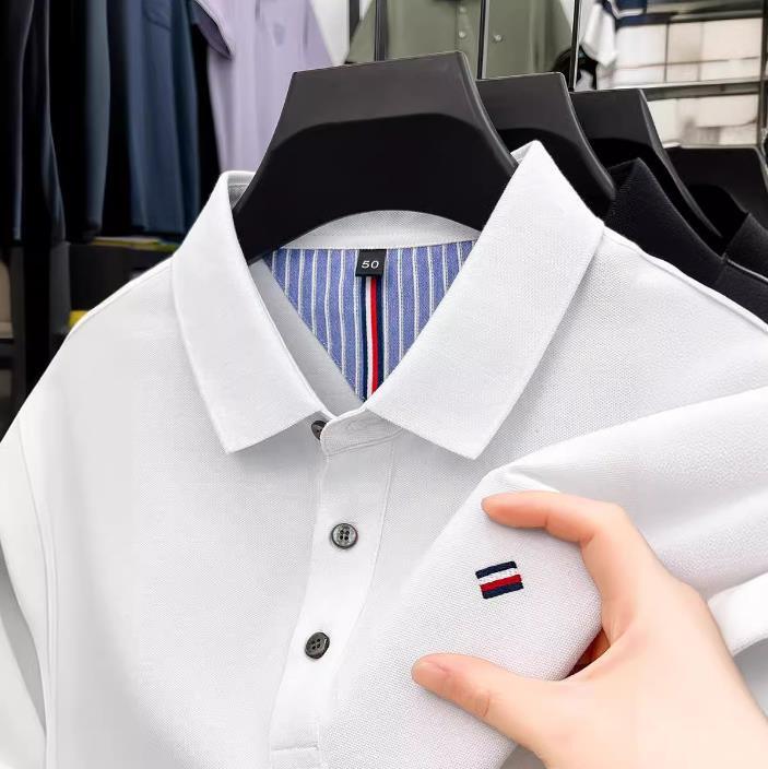 2024High-End-Marke Herren Polos hirt Kurzarm Sommer neue exquisite bestickte T-Shirt Business Freizeit atmungsaktive Herren bekleidung