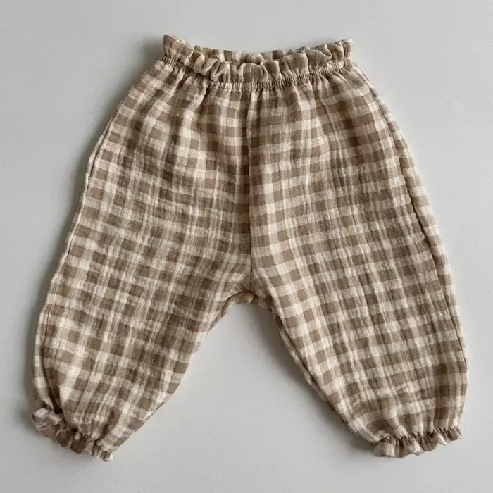 سروال موسلين كامل غير رسمي للأطفال الرضع الأولاد والبنات ، سروال فانوس