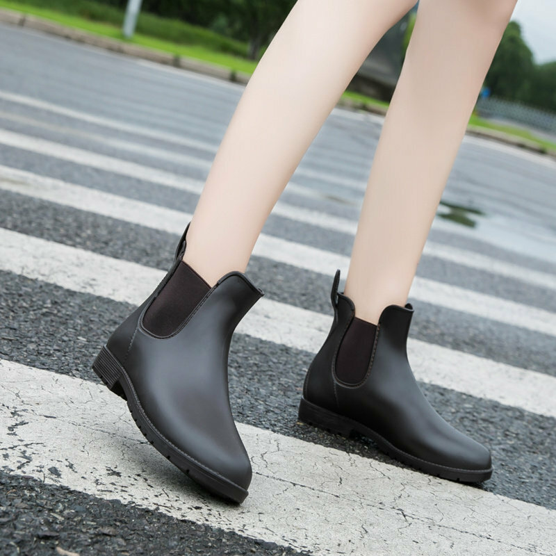 Comemore-Botas de lluvia impermeables para hombre y mujer, zapatos de goma con plataforma, estilo Chelsea, para exteriores, 2024