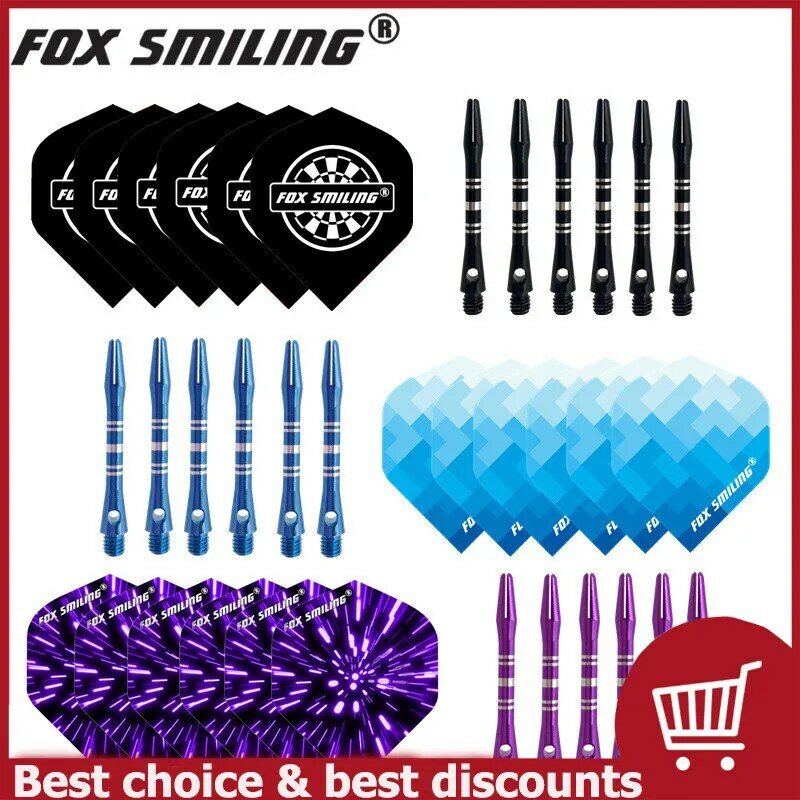 Fox Smiling 41mm Dart shaft in alluminio e freccette Set di voli Dardos Feather Leaves Dart accessori Set per giochi di freccette