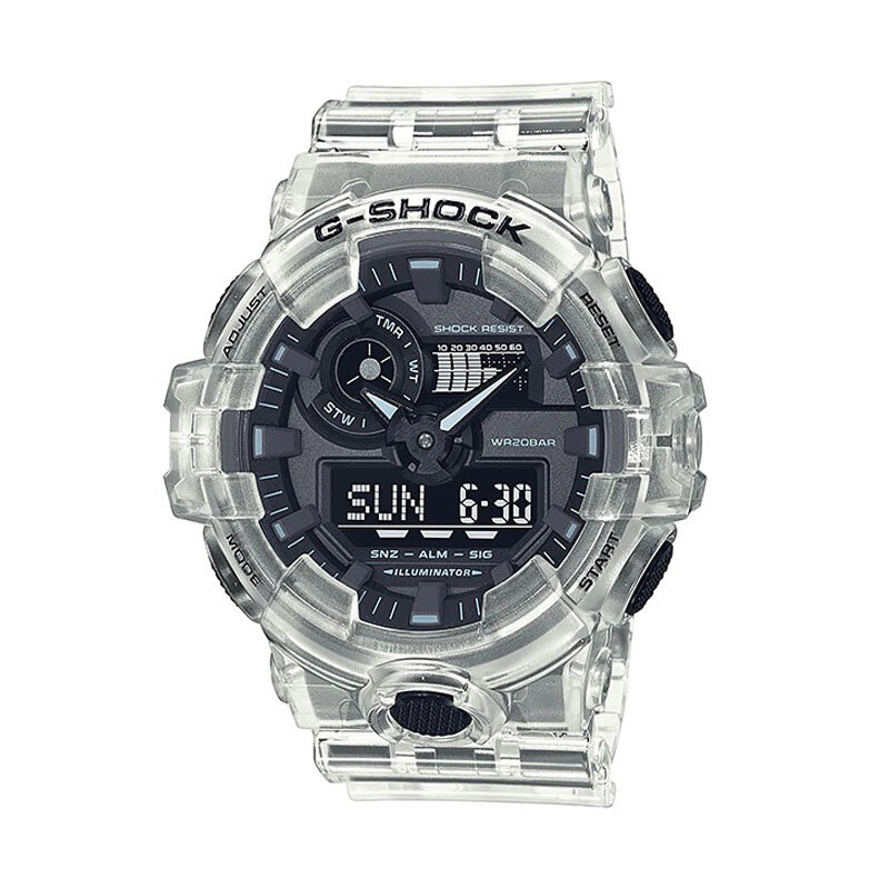 G-SHOCK jam tangan pria, arloji seri kasual multifungsi olahraga luar ruangan tahan guncangan tampilan ganda LED tali Resin