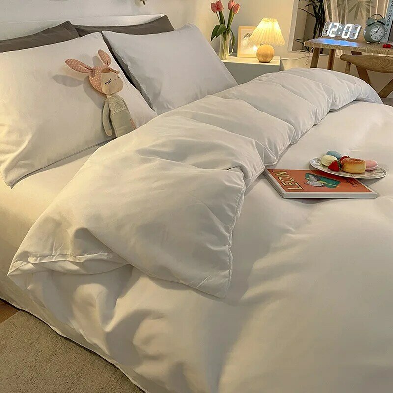 Weiße Bett bezug haut freundliche Bettdecken bezüge einfache Bettwäsche für Zuhause Funda Nordica weiche Bett bezüge (kein Kissen bezug)