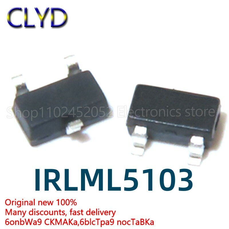 1 unids/lote nuevo y Original IRLML5103TRPBF SOT-23 P-channel-30V/-0.76A chip MOSFET