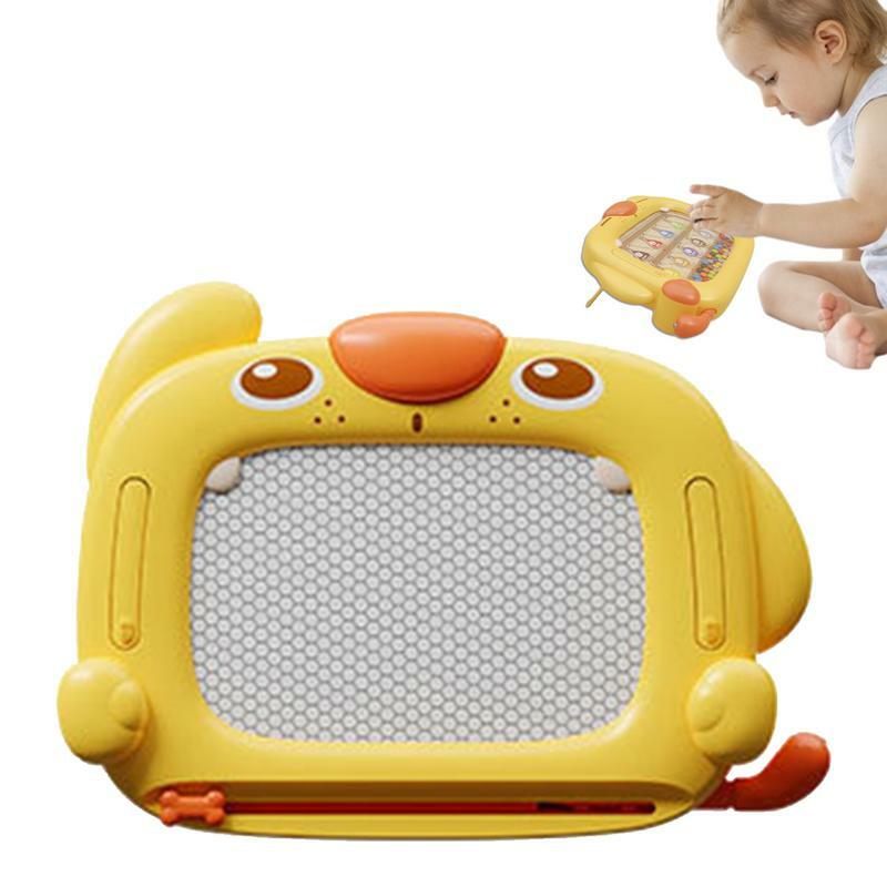 Papan gambar magnet mainan anak, papan Dot magnetik besar dengan manik-manik magnetik besar, mainan Montessori magnetik