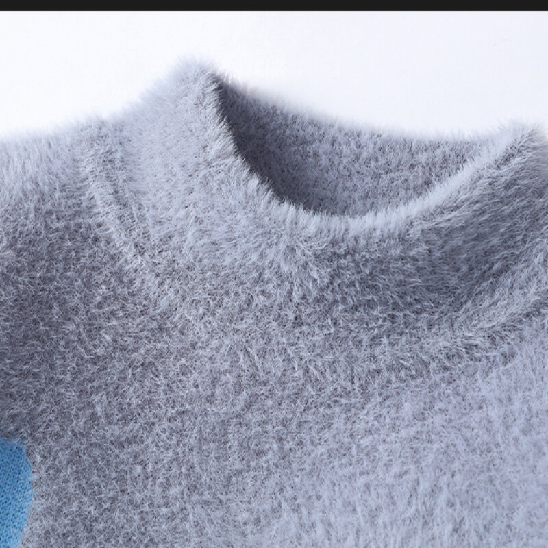 Maglione versione coreana maglioni lavorati a maglia a maniche lunghe da uomo/felpa con cappuccio invernale da uomo Slim Fit con stampa di lettere Casual da uomo Harajuku