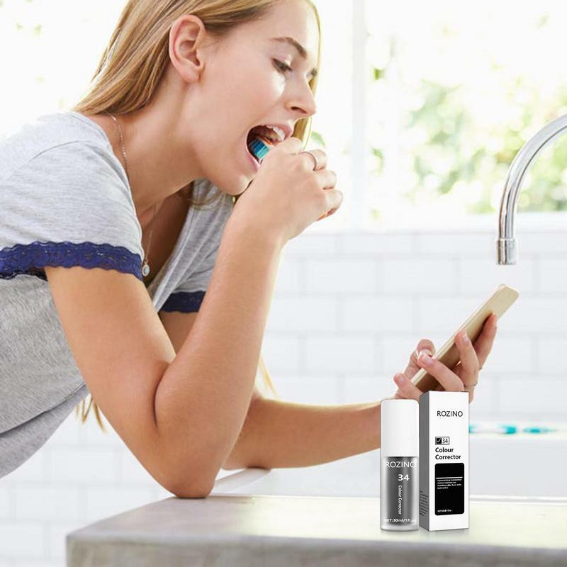 ยาสีฟันคอลเลอร์30มล. ยาสีฟันปากสกปรกผลิตภัณฑ์สีขาวฟันทำความสะอาดคราบฟันฟันแบบมืออาชีพ