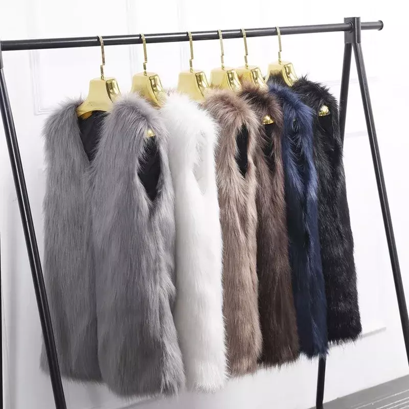 2020 New Top Sale Spring Mink Faux Fur Coat Vest Casual Warm Winter Jacket Slim Futerko Soft Fur Jacket Fur Vest Feminin Jackets