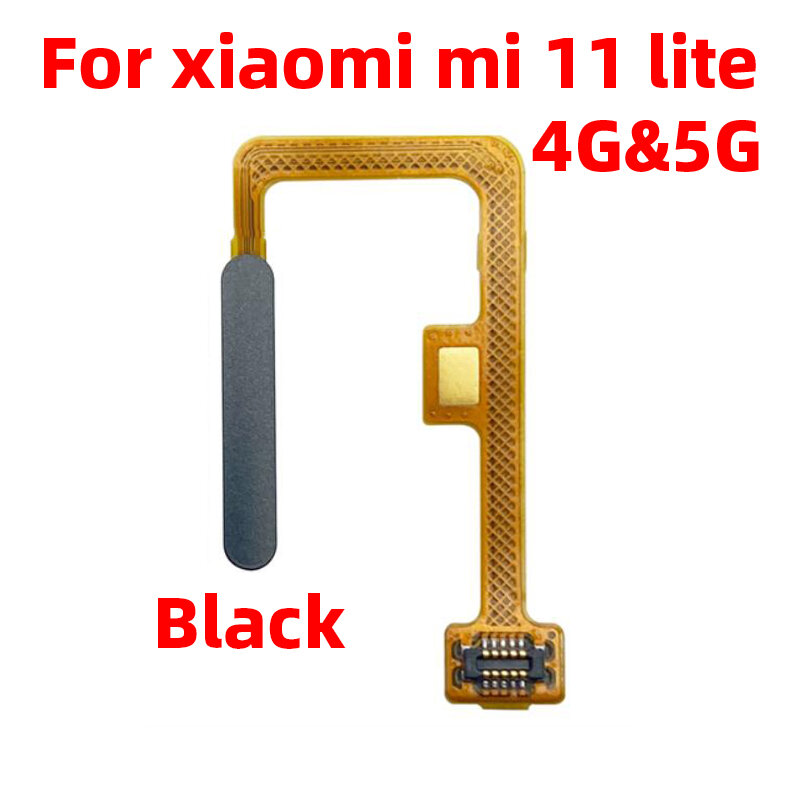 Xiaomi Mi 11 lite用のオリジナルの指紋センサー,ホームリターン,メニュー,電源ボタン,フレックスリボンケーブル,黒,ピンク,青,5g, 4g