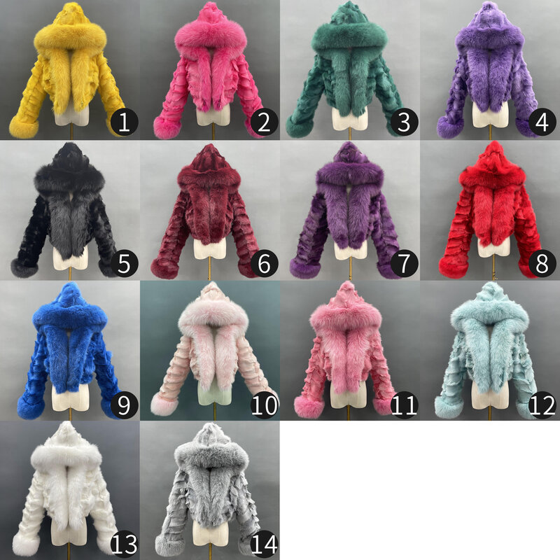 2023 Women Fox Fur Coat  Natural Real Fur Jackets Vest Winter Outerwear High Quality Fur Clothes