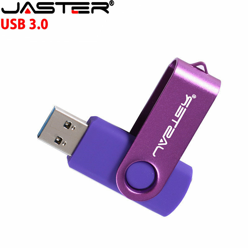 JASTER USB Flash Drive USB 3.0 16GB 32GB Super-speed Black Metal Swivel USB Flash Memory Pen Drive Custom Logo Laser Engraving