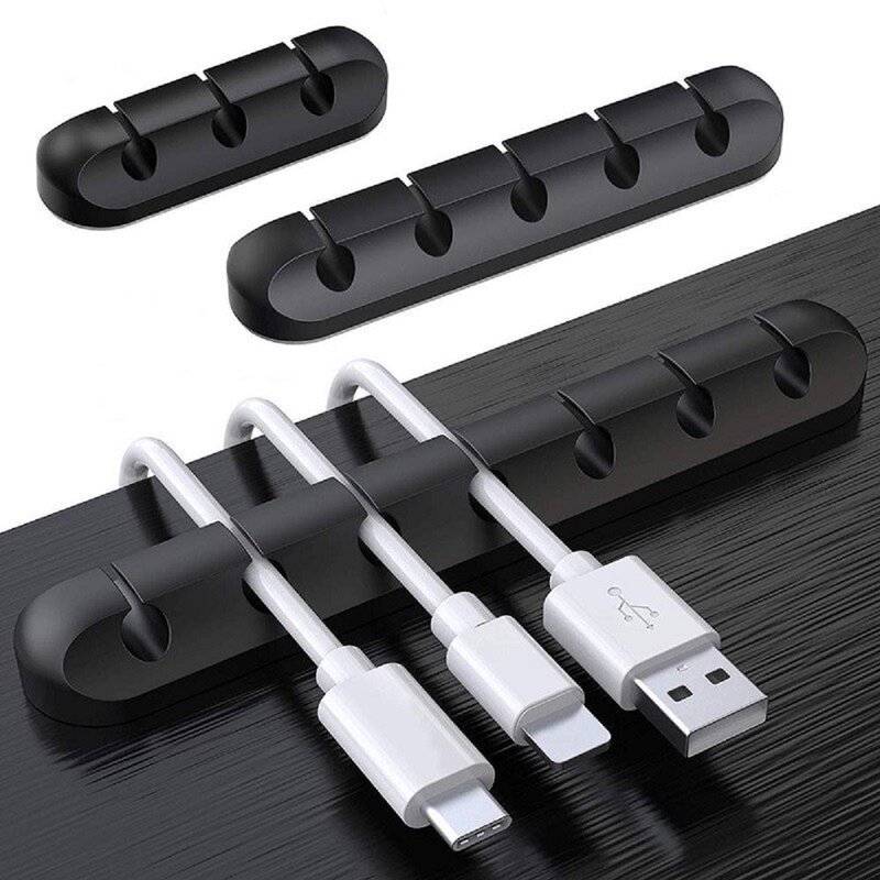 Silicone USB Cable Organizer, Cable Winder, Desktop, Tidy Management Clips, Suporte para Mouse, Headphone, Wire Organizer