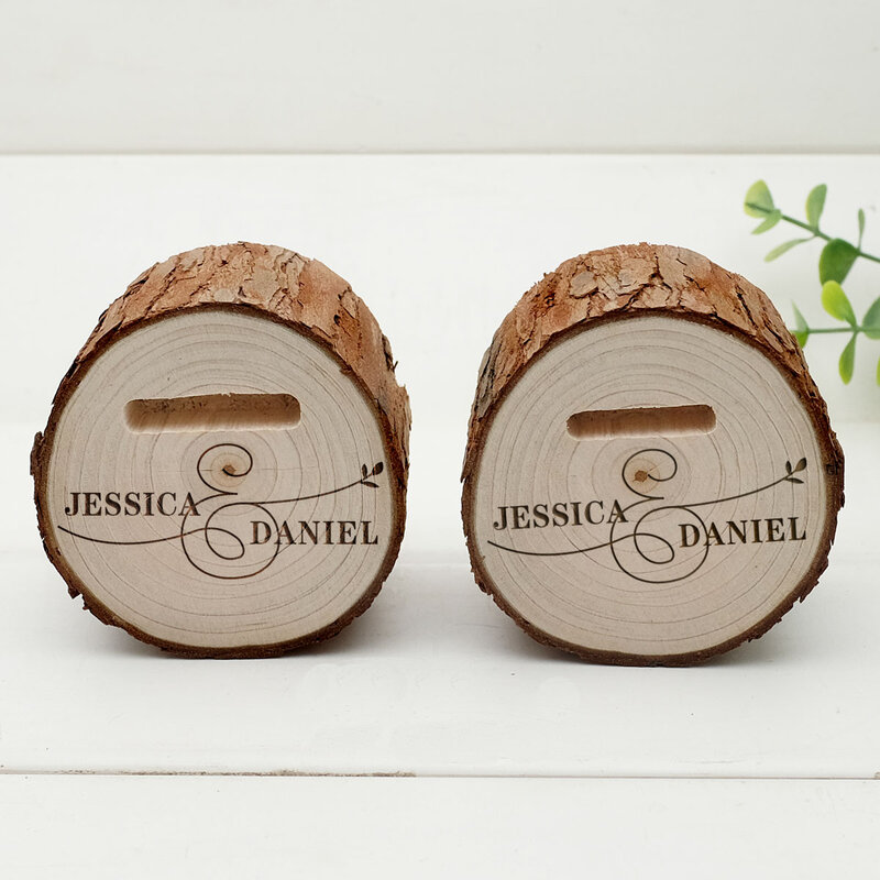 Set di 2 pezzi scatola per fedi nuziali scatola per anelli in legno incisa porta fedi nuziali personalizzato portatore di anelli rustico regalo di nozze personalizzato