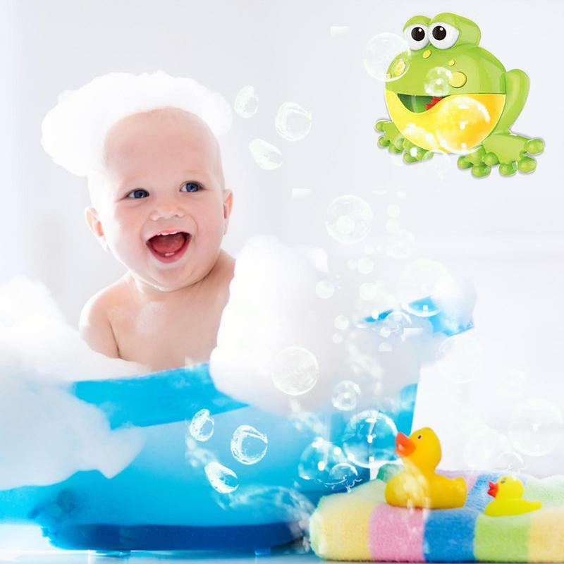 야외 거품 기계 개구리 음악 어린이 목욕 장난감, 욕조 비누 자동 거품 메이커, 아기 욕실 장난감, 어린이