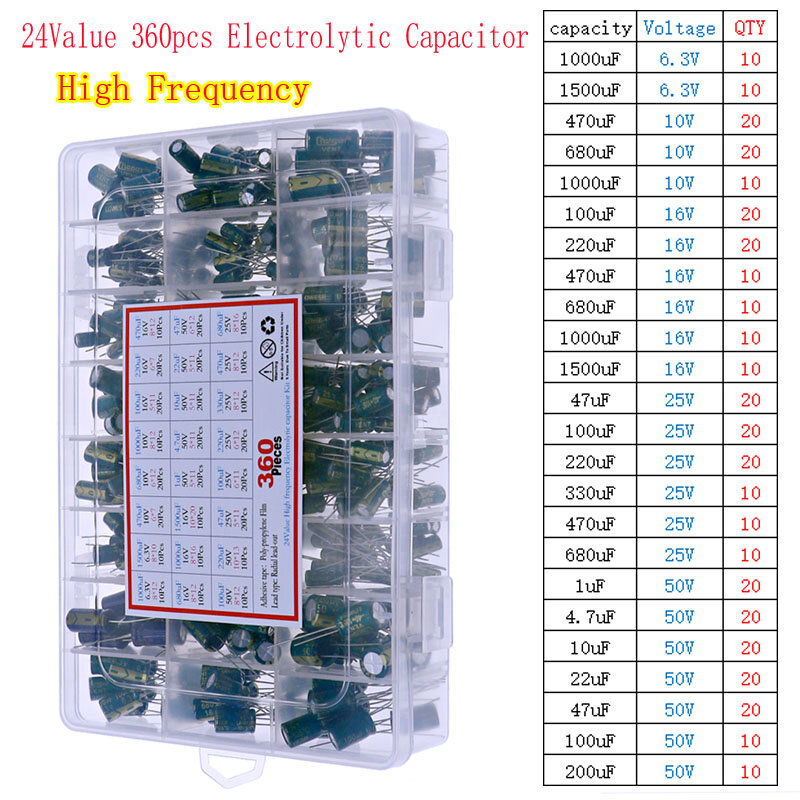 Электролитические конденсаторы DIP SMD, набор в ассортименте, 16V25V35V 50V 400V 1uF 2,2 uF 4,7 uF 10uF 33uF 47uF 100uF 220uF 470uF 1000uF 1500uF
