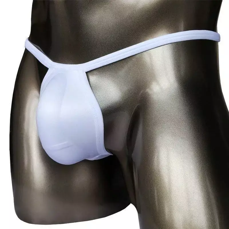 3D Sponge Pad Briefs para homens, pênis falso, Fun Bulge Thong, calcinha convexa em U, cuecas gays e transgêneros, sexy T Back