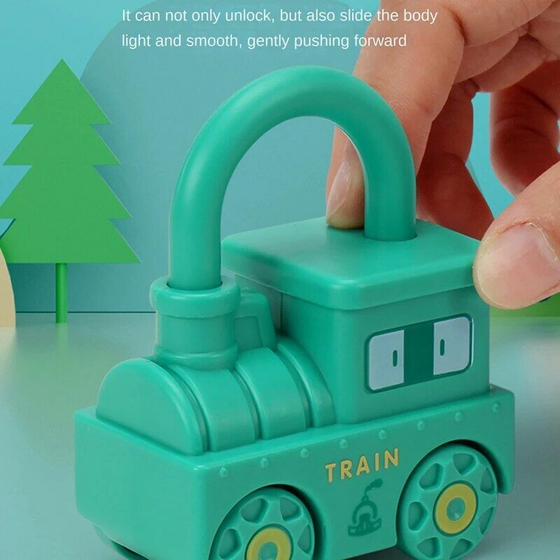 6 Stück Schloss und Schlüssel Autos pielzeug Couting Matching & Sorting Spielzeug mehrfarbiges Early Learning Spielzeug