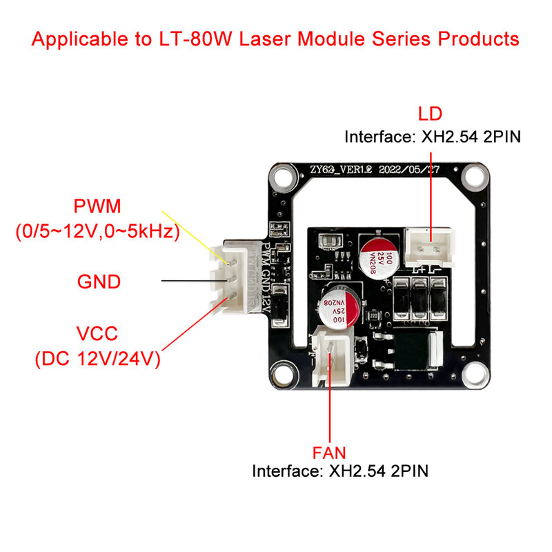 Laser Boom 20W 40W 80W Laser Driver Voor Laser Graveren Snijkop Laser Module Graveur Houtbewerking gereedschap Accessoires