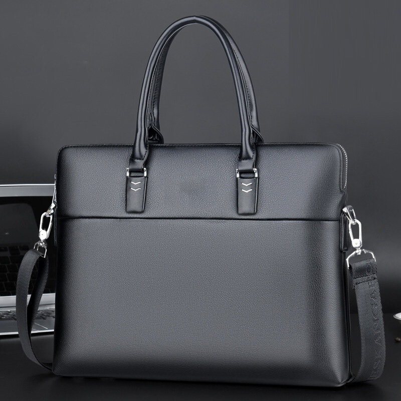 Высококачественный мужской портфель, сумка для ноутбука 14 дюймов, деловые дорожные сумки, кожаные офисные сумки на плечо для мужчин