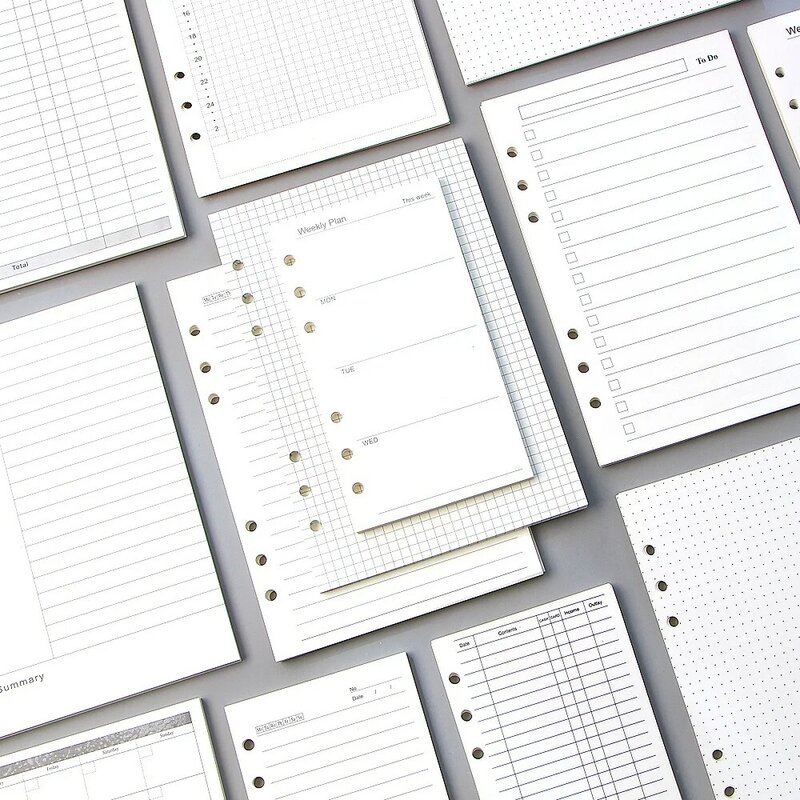 A5 A6 Losbladige Notebook Bijvullen Spiraal Binder Binnenpagina Dagboek Wekelijkse Maandelijkse Planner Om Lijst Te Doen Stippen Raster In Papier