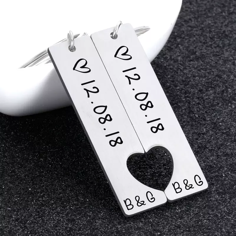 2 قطعة مخصصة الأزواج المفاتيح عيد الحب الذكرى هدية صديقها صديقة كيرينغ الزوج النساء الرجال المفاتيح الحب هدايا