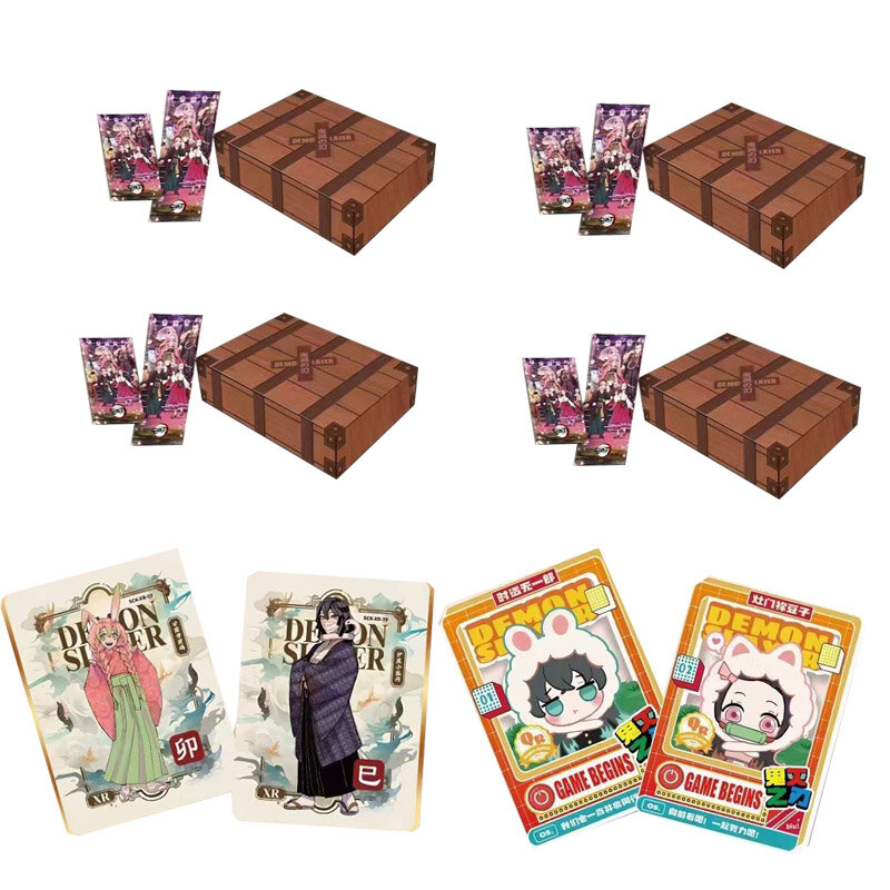 Caja de refuerzo de tarjetas de colección de Demon Slayer, caja de regalo de segunda bala de color Yami, juego de mesa, cartas de mesa