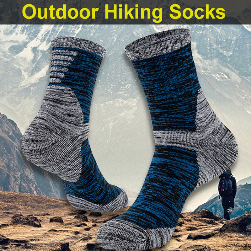 Thicken Socks For Outdoor Hiking Mens Camping Climbing Ankle Boots Socks Toes Protection Cushion Cotton Sports Socks
