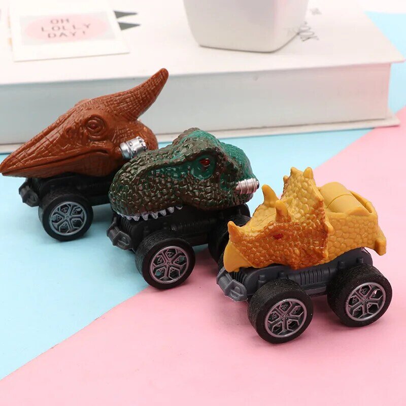 2023 New Hot Selling Dinosaur Pull Back Car Model Children Dinosaur Model Inertia Pull Back Car Toys Children Boy Gift