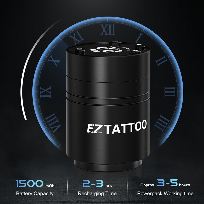 EZ Caster Wireless Cartridge Tattoo Machine Pen LED Display digitale Endurance Battery Power 1500mAh cartuccia ago forniture