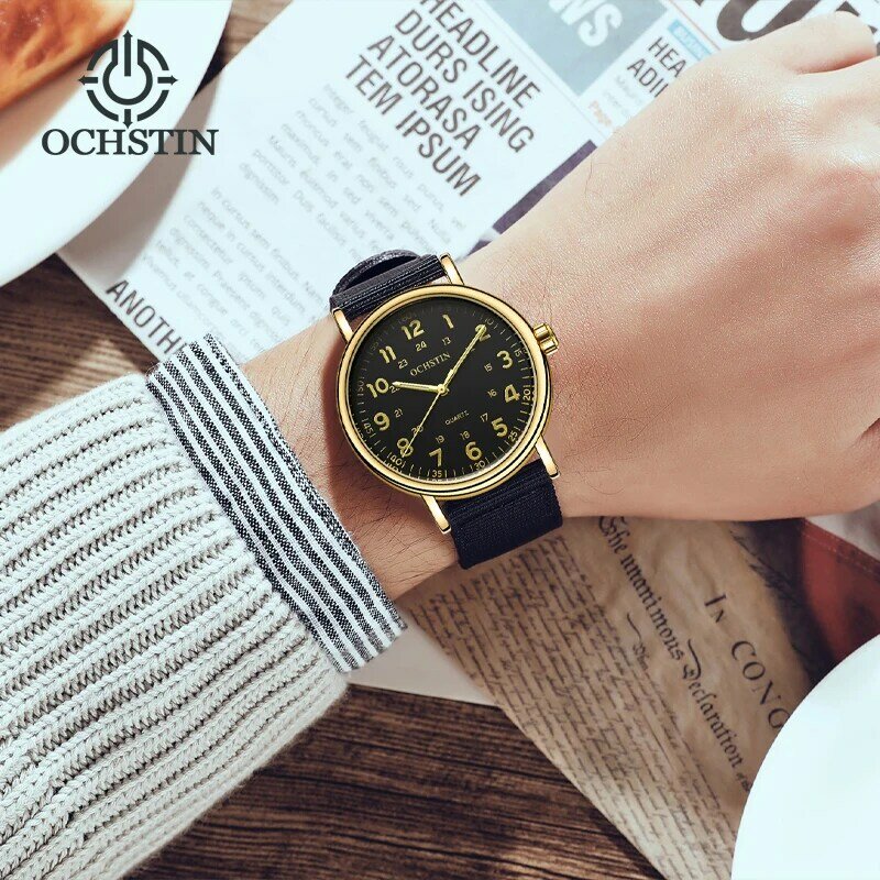 Hot Modellen Ochstin 2024 Eenvoudig En Comfortabel Creatief Nylon Serie Horloge Multifunctioneel Quartz Uurwerk Men'squartz Horloge