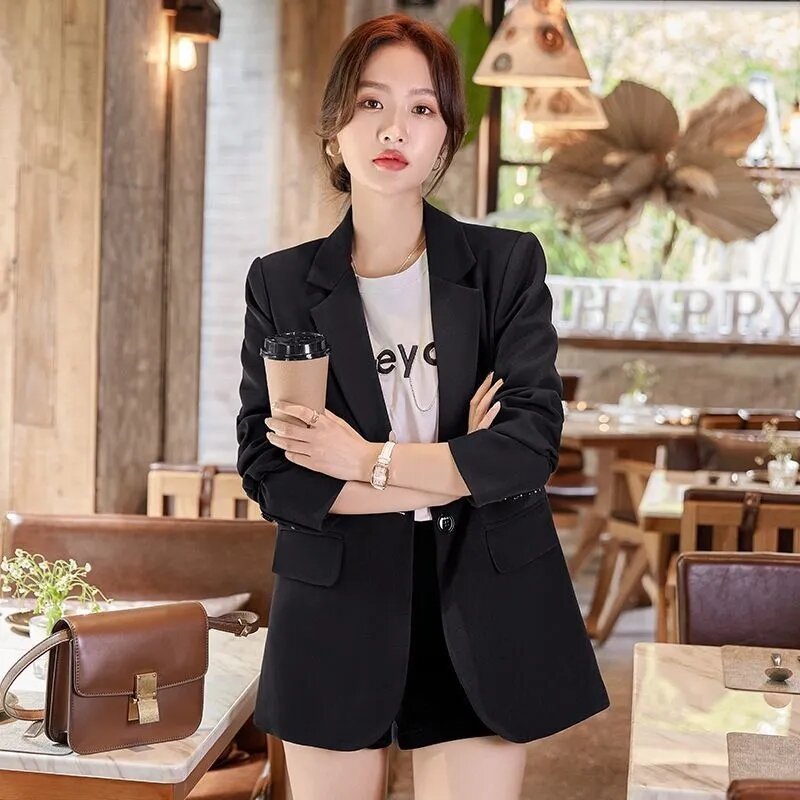 Женский блейзер в Корейском стиле, универсальный маленький блейзер для отдыха, Элегантная модная женская куртка, 4XL, новинка весны-осени 2023