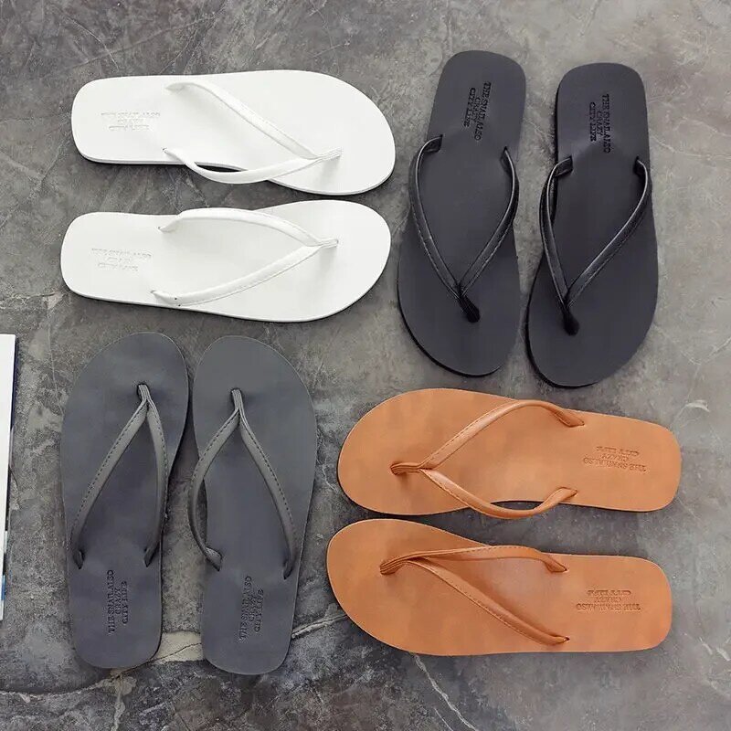 Fashion New Summer Non Slip Comfortable EVA Sole Soft Slippers Men's Flip Flops for Beach Daily 2024 Lovers Slipper Shoes Home