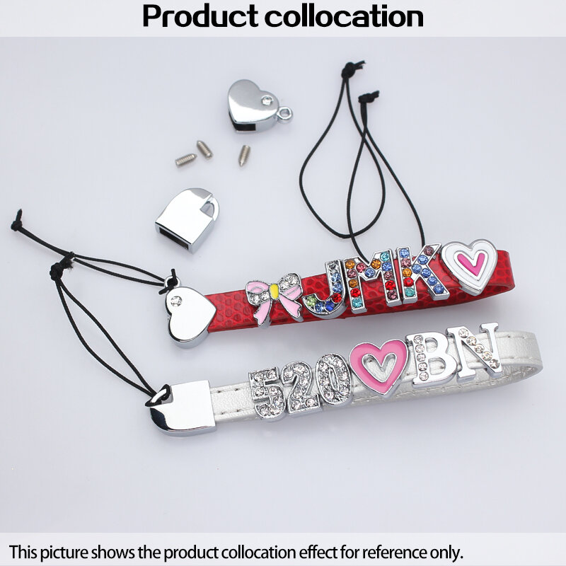 Charms For Keychain Bracelet Slide Letters Making Women Jewelry Handchain Pet Collar DIY Accessories Keychain Women Gift