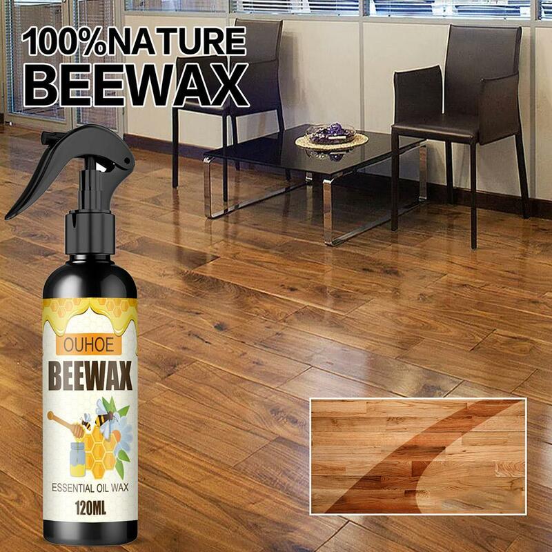 Spray de cera de abelha micro-molecular natural, limpador polonês, polimento de móveis de madeira, reparo rápido, 120ml