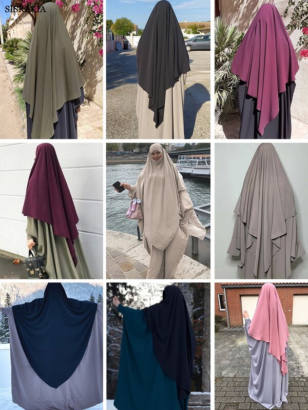 Siskakia ดูไบตุรกี Turban Solid มุสลิมผู้หญิง Khimar Wrap มาเลเซียผ้าคลุมไหล่ผ้าพันคอโมร็อกโก Hijabs 15สี Eid 2021