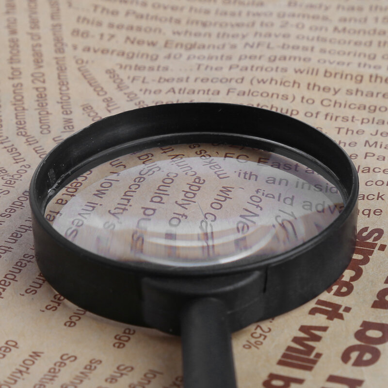 652F 5X Magnifier Glass Lens Handheld Plastic Portable Handle High Magnifying for Reading Newspaper Jewelry Eye Loupe Glass