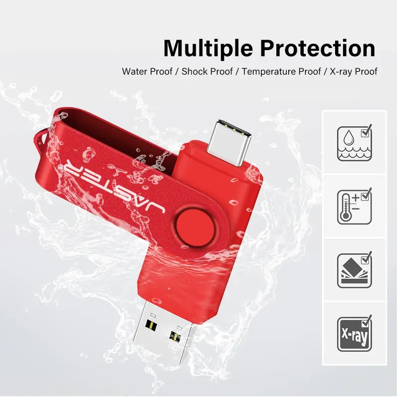 100% Real Capacity Pendrive 64GB TYPE-C USB Flash Drive 32GB Red Memory Stick for Mobile Phone Pen Drive 128GB Business gift