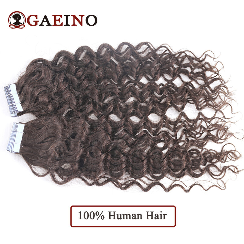 Pita gelombang air pada ekstensi rambut manusia perekat rambut keriting alami abu hitam pirang pita ekstensi rambut untuk Salon 2g/PC