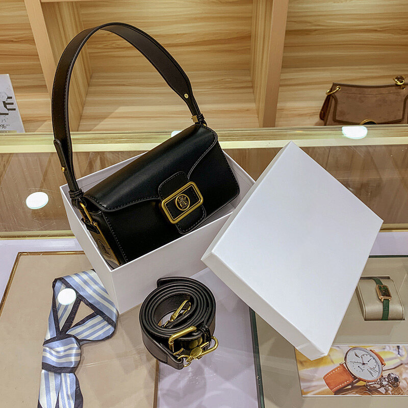 Luxury Brand Women's Shoulder Bag Handbags Y2k Leather Leisure Underarm Crossbody Messenger Clutche Commuting Retro Simplicity